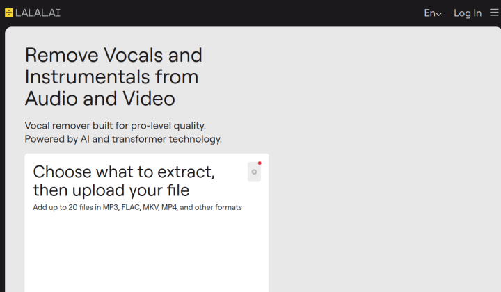 LALAL.AI screenshot