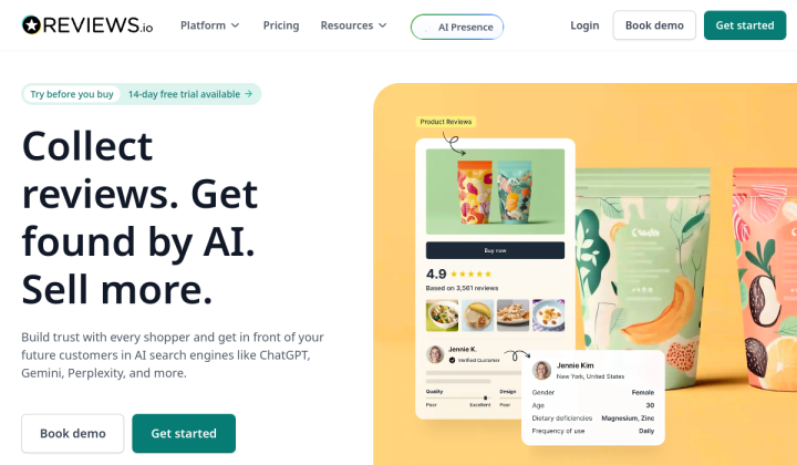 Reviews.io screenshot