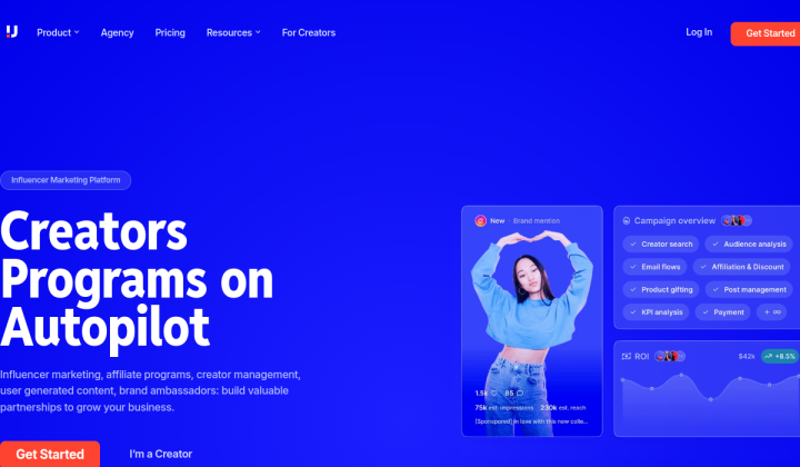 Upfluence screenshot