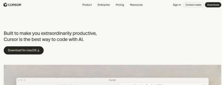 Cursor website preview