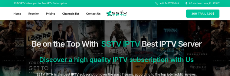 SSTV IPTV website screenshot