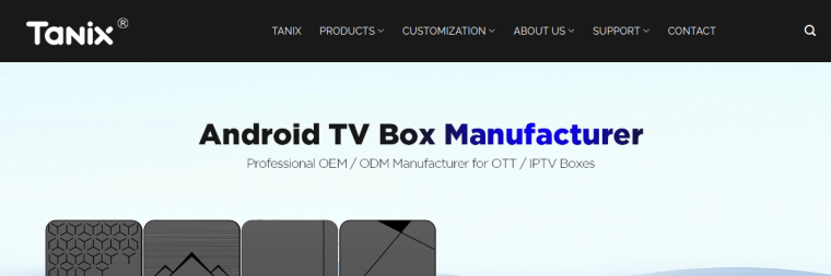 Android TV Box Tanix TX6 website screenshot
