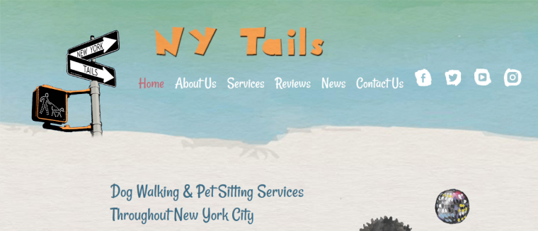 Screenshot of NY Tails website
