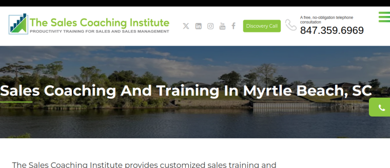 Screenshot of The Sales Coaching Institute website