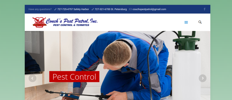 Screenshot of Couch's Pest Patrol Inc website