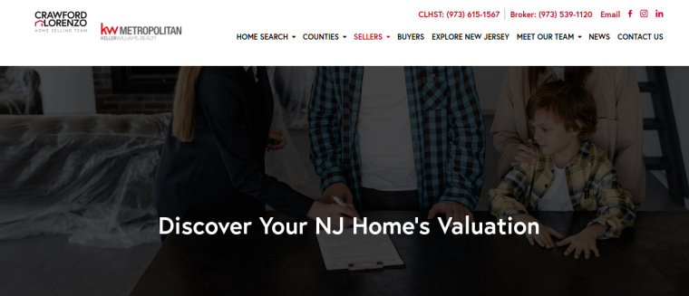 Screenshot of Crawford Lorenzo Home Selling Team website