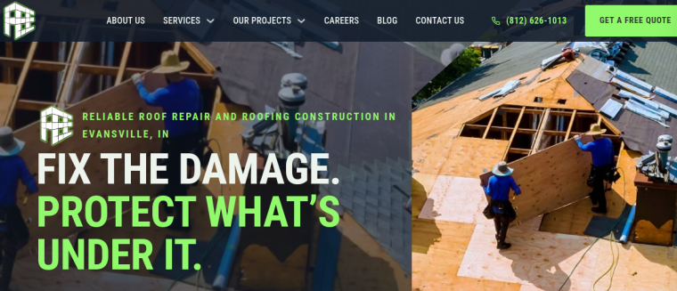 Screenshot of Fee Construction website