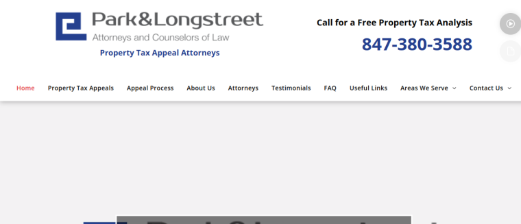 Screenshot of Park & Longstreet PC. website