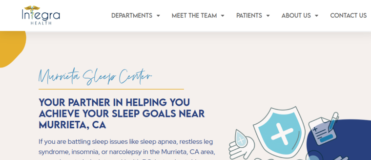 Screenshot of Integra Health PC website