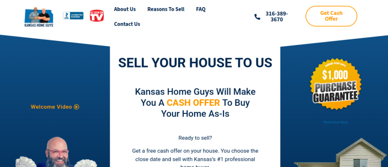 Screenshot of Kansas Home Guys website