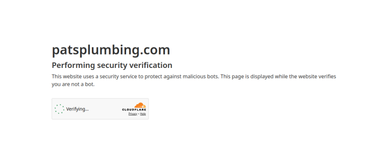 Screenshot of Pat's Plumbing website
