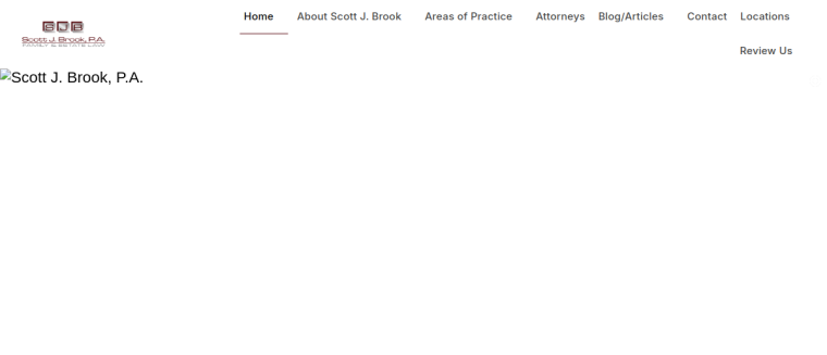 Screenshot of Scott J. Brook, P.A. website