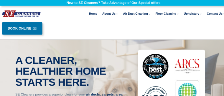 Screenshot of SE Cleaners LLC website