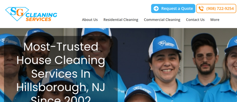 Screenshot of S&G Cleaning Services website