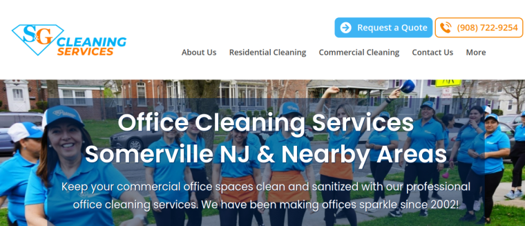 Screenshot of S&G Cleaning Services website
