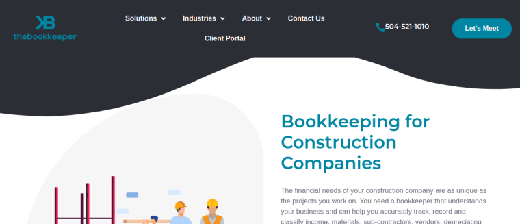 Screenshot of The Bookkeeper website