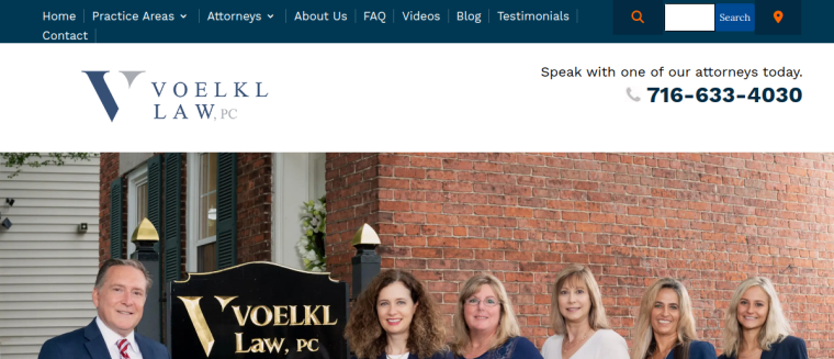 Screenshot of Voelkl Law PC website