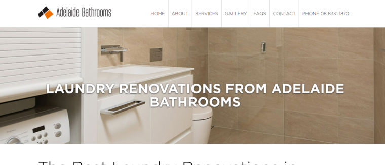 Screenshot of Adelaide Bathrooms website