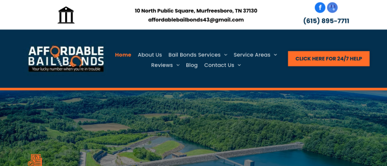 Screenshot of Affordable Bail Bonds website