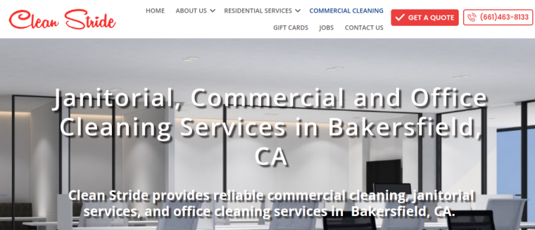 Screenshot of Clean Stride website