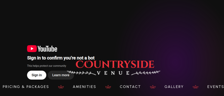 Screenshot of Countryside Venue website