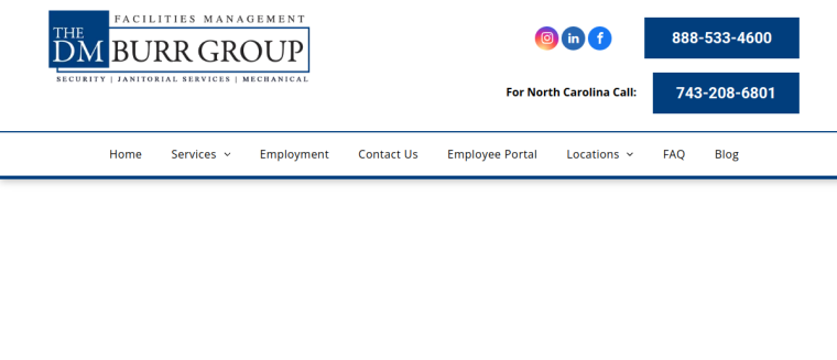Screenshot of The DM Burr Group website