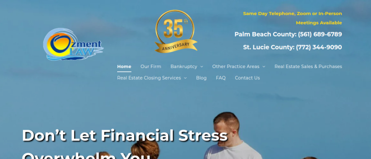 Screenshot of Ozment Law PA website