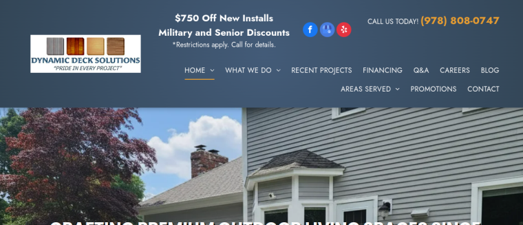 Screenshot of Dynamic Deck Solutions website