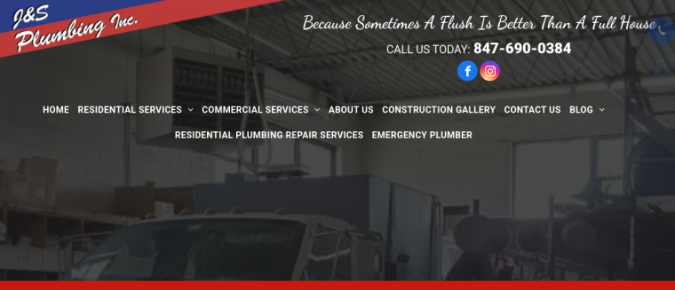 Screenshot of J & S Plumbing Inc website