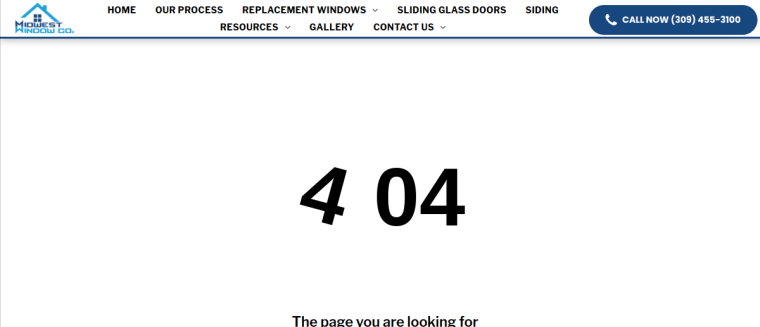 Screenshot of Midwest Window Company website