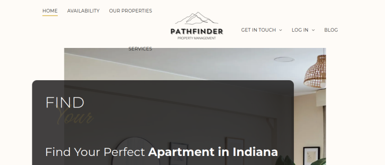 Screenshot of Pathfinder Property Management website