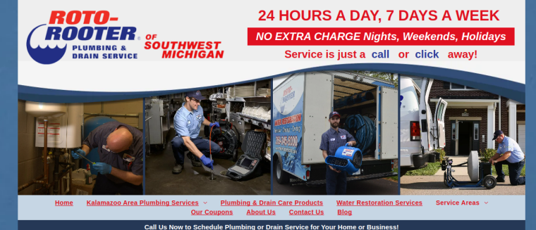 Screenshot of Roto Rooter Plumbing Service website