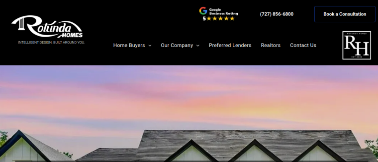 Screenshot of Rotunda Homes, Inc. website