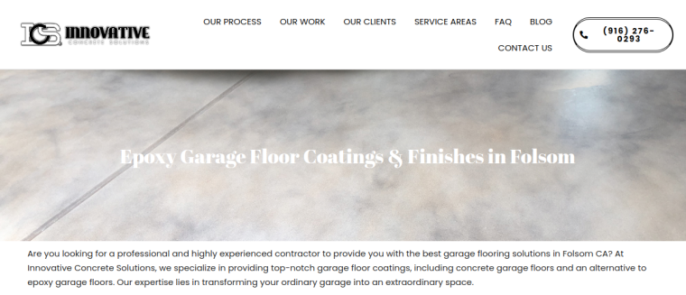Screenshot of Innovative Concrete Solutions website