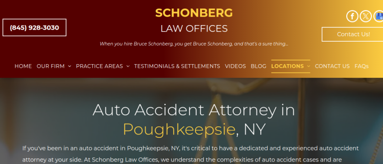 Screenshot of Schonberg Law Offices website