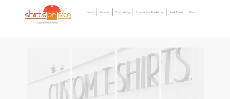Screenshot of Shirts On Site Inc. website