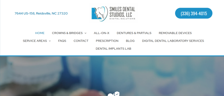 Screenshot of Smiles Dental Studios website
