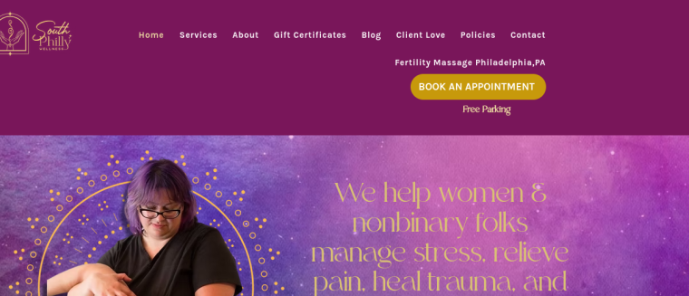 Screenshot of South Philly Wellness website