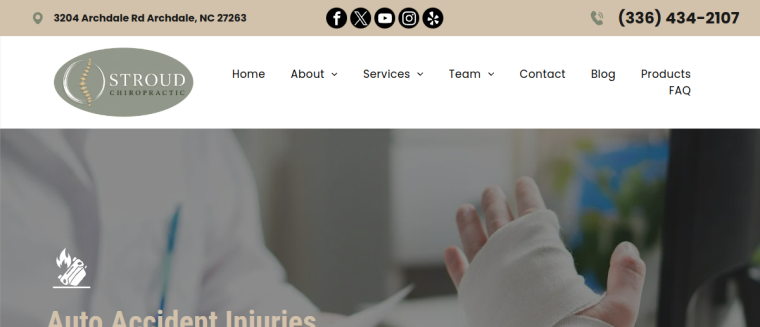 Screenshot of Stroud Chiropractic Clinic website