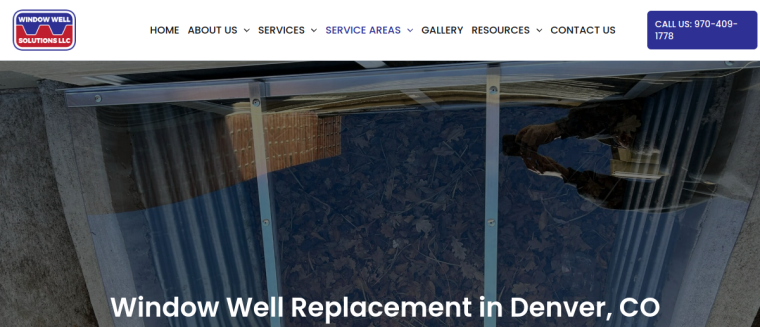 Screenshot of Window Well Solutions LLC website