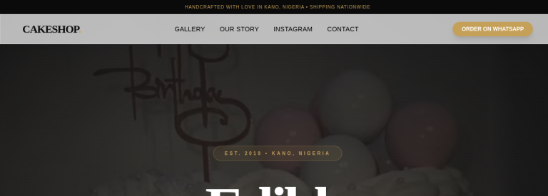 Cake Shop NG: Bakery E-Commerce website preview