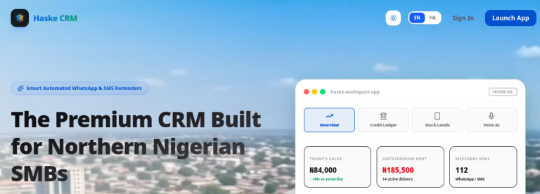 Haske CRM: Mobile CRM & Invoicing for Nigerian SMBs website preview