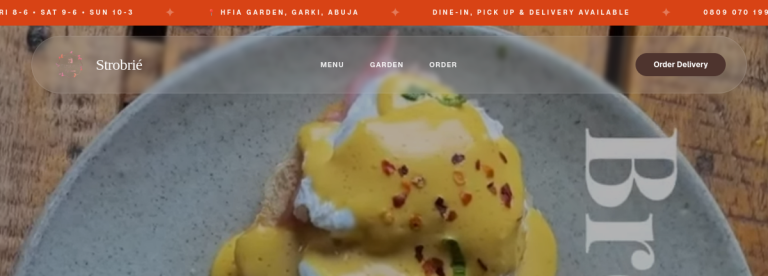 Strobrié by Joanne: Artisan Café & Garden, Abuja website preview
