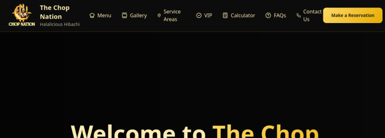 The Chop Nation: Booking Platform website preview