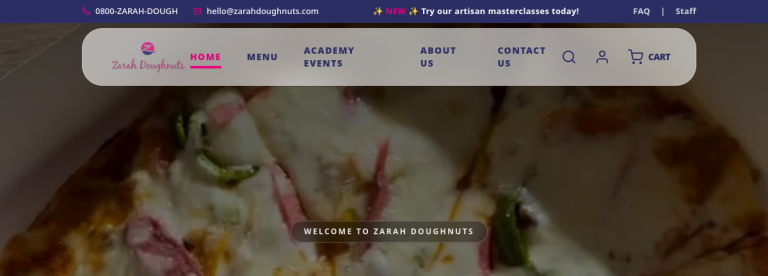 Zarah Doughnuts: Bakery, Café & Academy, Kano website preview