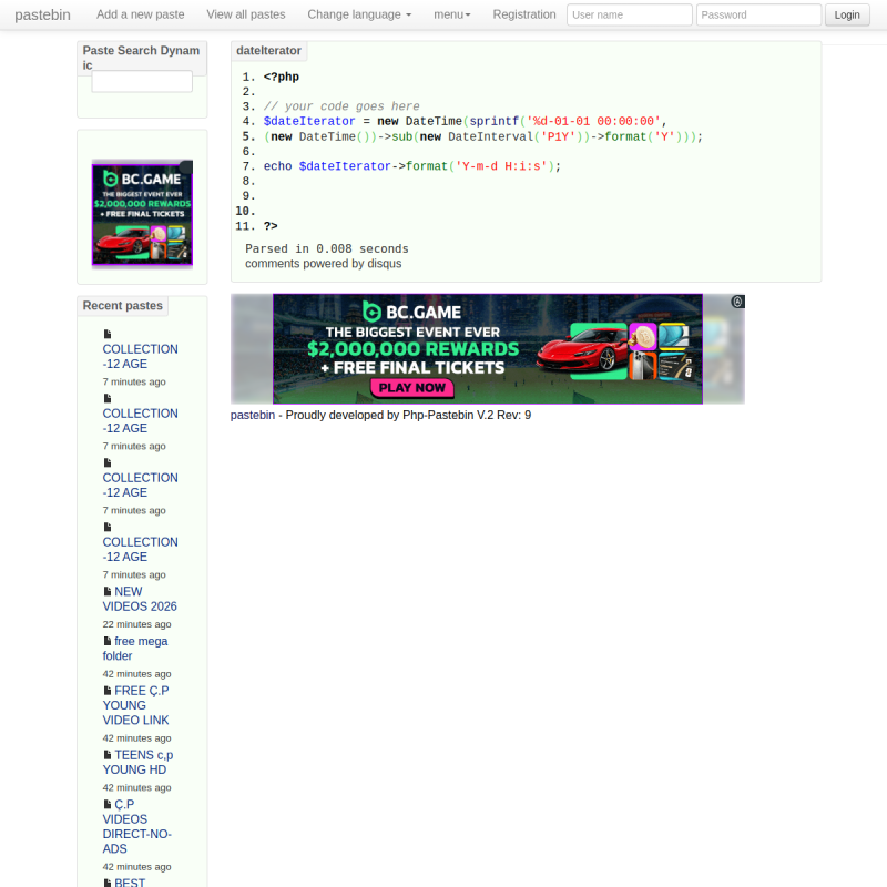  php dateiterator pastebin