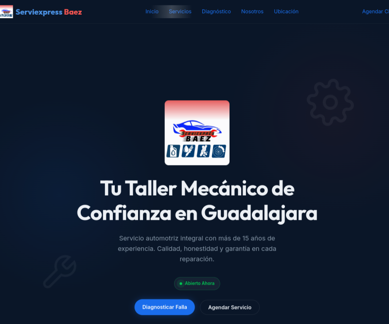 Página web de ServiExpress Baez