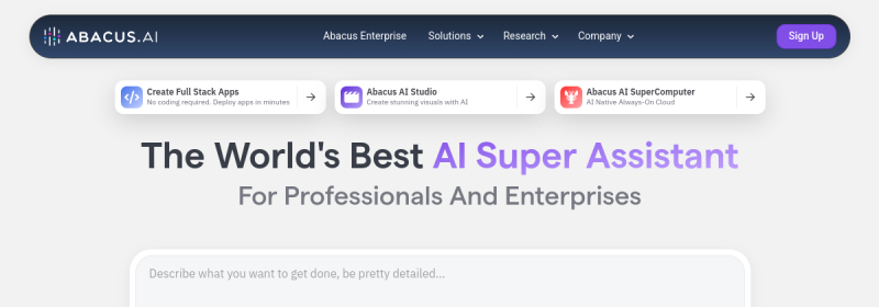Abacus AI 网站截图