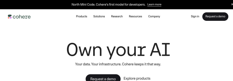 Cohere 网站截图