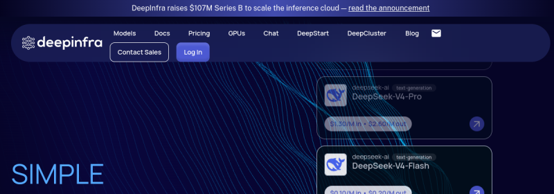 Deepinfra 网站截图